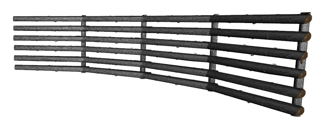 Sls three rail wooden log fence panel sugars legacy stables sims 3